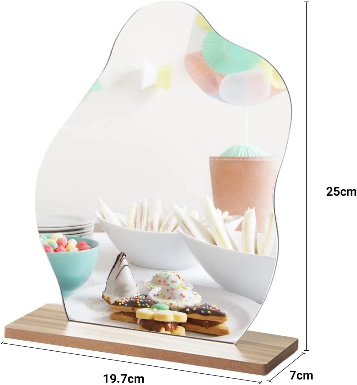 آینه آرایشی اکریلیک DECORHILLS برای میز با پایه - آینه رومیزی زیبایی شناختی - رومیزی بدون قاب برای اتاق خواب، اتاق نشیمن و دکوراسیون اتاق فضاهای مینیمال آینه آرایشی اکریلیک DECORHILLS برای میز با پایه - آینه رومیزی زیبایی شناختی - رومیزی بدون قاب برای اتاق خواب، اتاق نشیمن و دکوراسیون اتاق فضاهای مینیمال