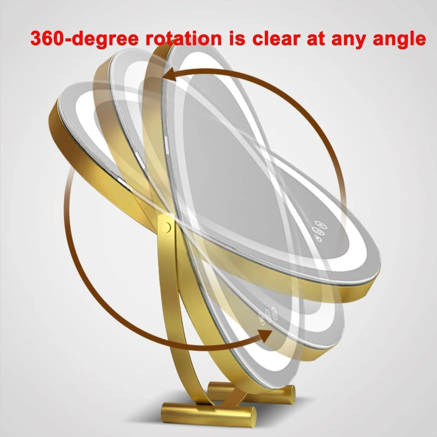 Beauty Lovers Round Vanity Mirror with Lights, 3 Colors Lighted Dimmable LED Makeup Mirror, High-Definition Touch Sensor Control, 360°Rotation (Gold, 40cm) Beauty Lovers Round Vanity Mirror with Lights, 3 Colors Lighted Dimmable LED Makeup Mirror, High-Definition Touch Sensor Control, 360°Rotation (Gold, 40cm)