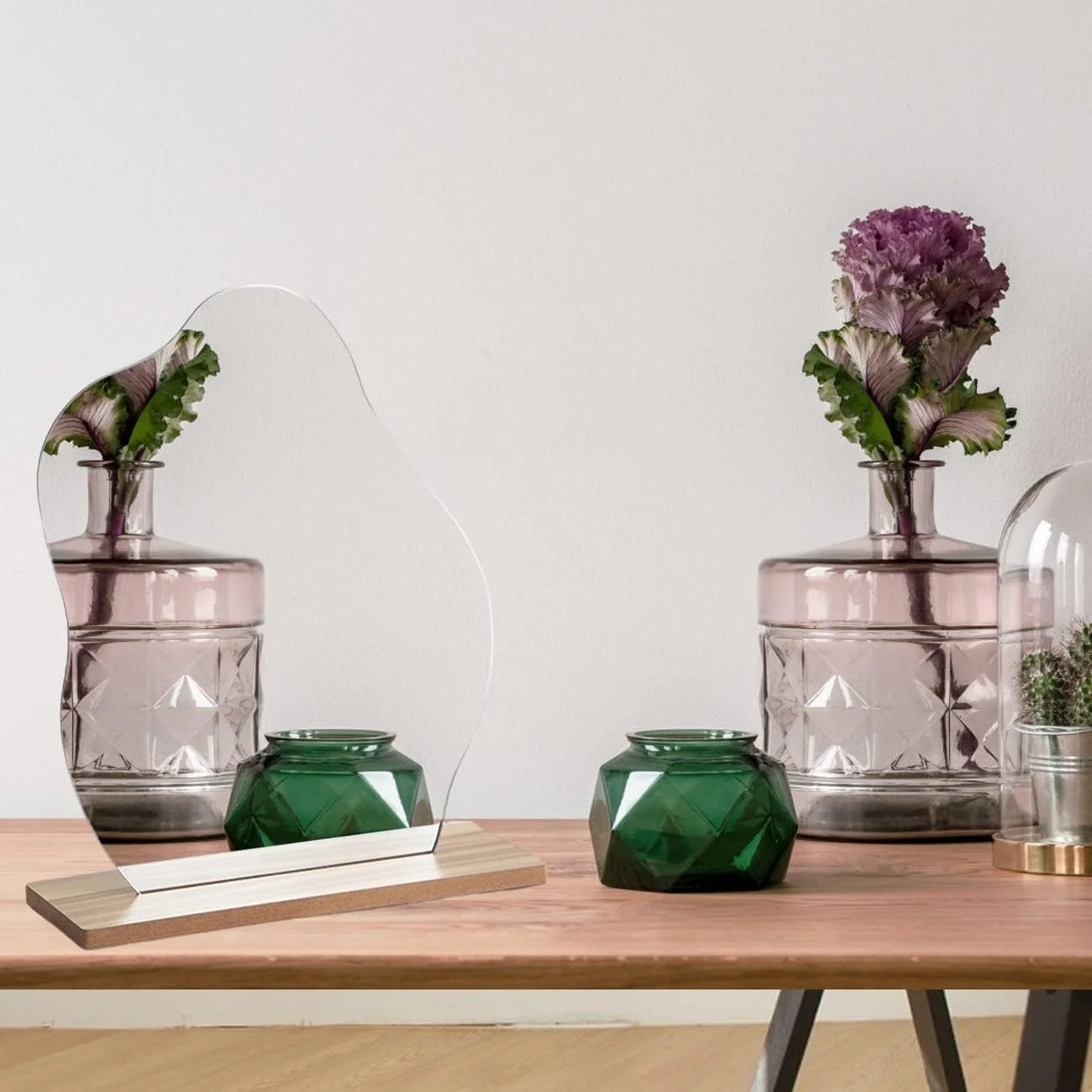 آینه آرایشی اکریلیک DECORHILLS برای میز با پایه - آینه رومیزی زیبایی شناختی - رومیزی بدون قاب برای اتاق خواب، اتاق نشیمن و دکوراسیون اتاق فضاهای مینیمال آینه آرایشی اکریلیک DECORHILLS برای میز با پایه - آینه رومیزی زیبایی شناختی - رومیزی بدون قاب برای اتاق خواب، اتاق نشیمن و دکوراسیون اتاق فضاهای مینیمال