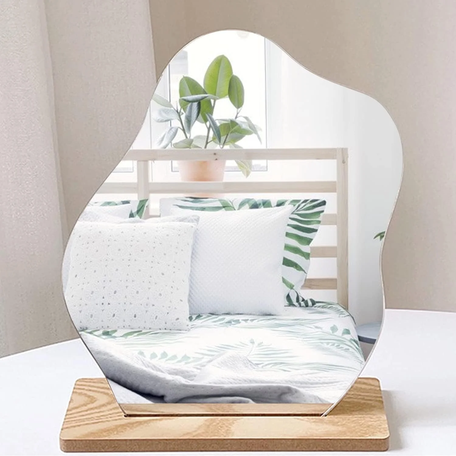 آینه آرایشی اکریلیک DECORHILLS برای میز با پایه - آینه رومیزی زیبایی شناختی - رومیزی بدون قاب برای اتاق خواب، اتاق نشیمن و دکوراسیون اتاق فضاهای مینیمال آینه آرایشی اکریلیک DECORHILLS برای میز با پایه - آینه رومیزی زیبایی شناختی - رومیزی بدون قاب برای اتاق خواب، اتاق نشیمن و دکوراسیون اتاق فضاهای مینیمال