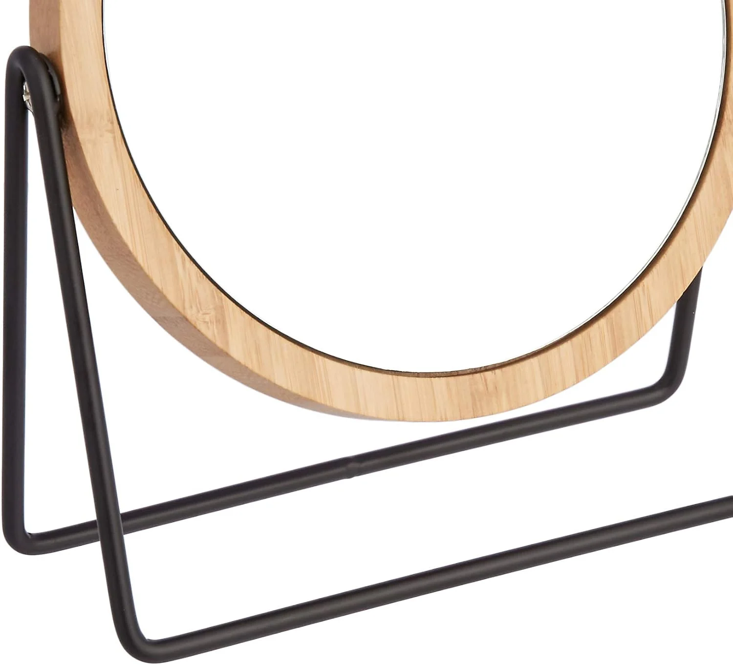 Amazon Basics Round Tabletop Mount Dressing Table Mirror with Silver and Bamboo Rim-1X/5X Magnification, 18.3 x 7.3 x 20.7 cm Amazon Basics Round Tabletop Mount Dressing Table Mirror with Silver and Bamboo Rim-1X/5X Magnification, 18.3 x 7.3 x 20.7 cm