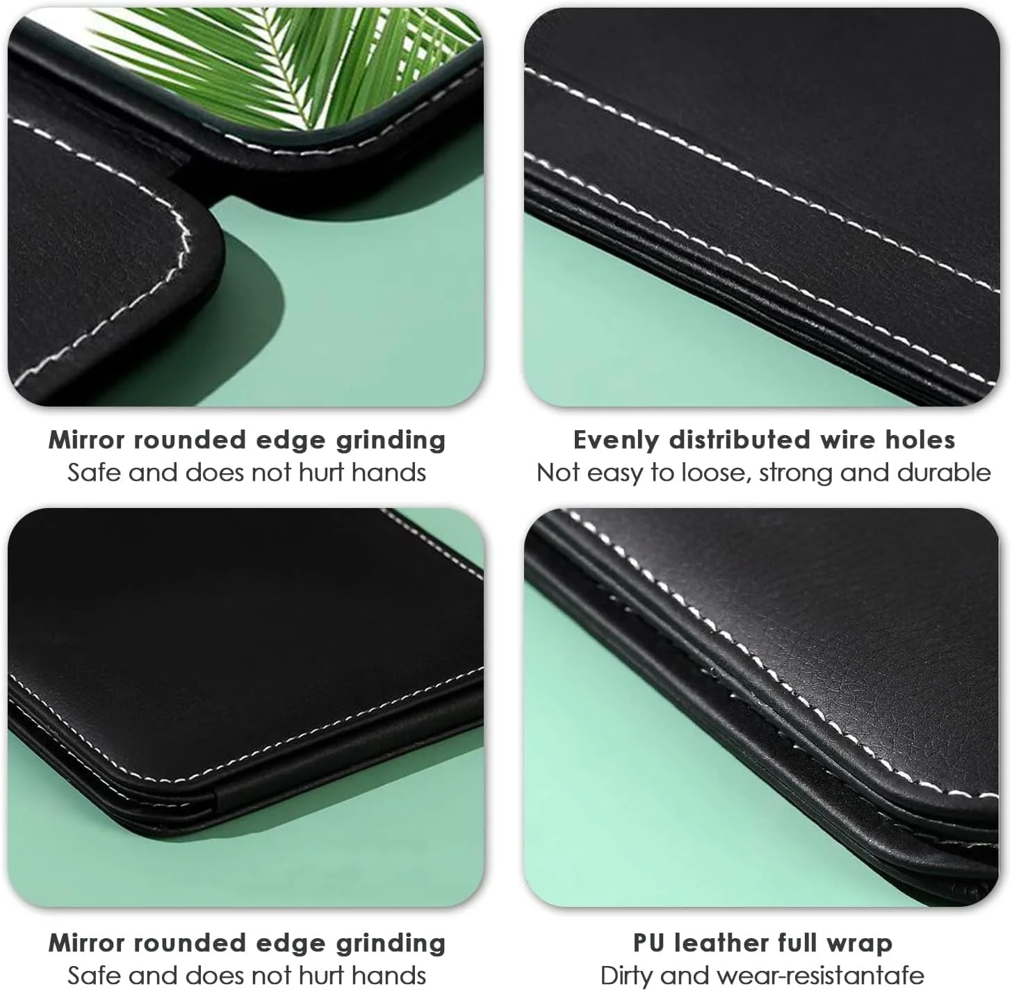 آینه آرایشی تاشو قابل حمل AquaFalcon، آینه رومیزی با روکش چرمی PU و پایه برای مسافرت و استفاده شخصی (سفید)