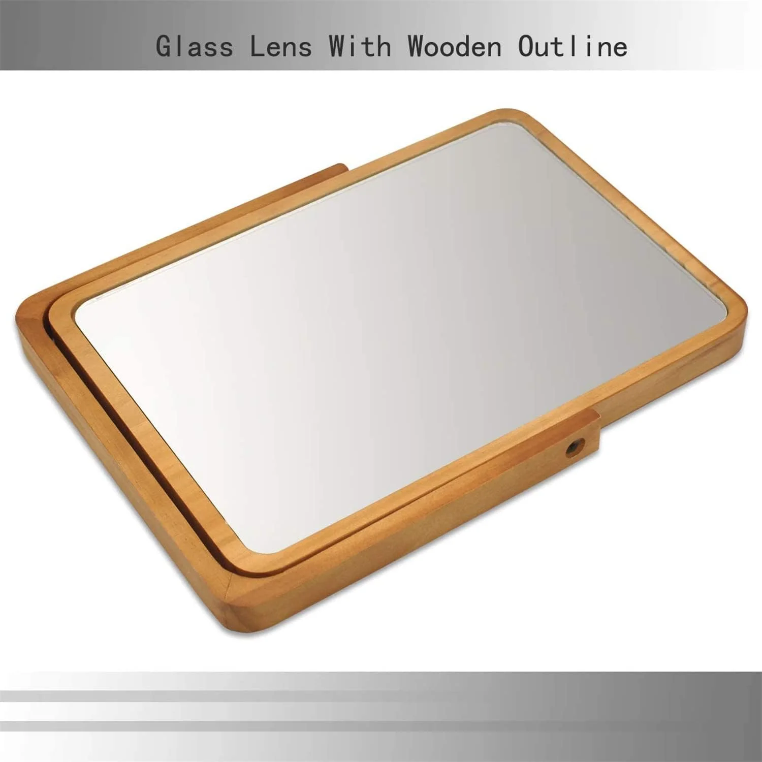 آینه آرایشی رومیزی چوبی Arabest، آینه چرخان 360 درجه تک طرفه، آینه رومیزی قابل حمل، آینه های با کیفیت بالا برای اتاق خواب، اتاق نشیمن و میز آرایش