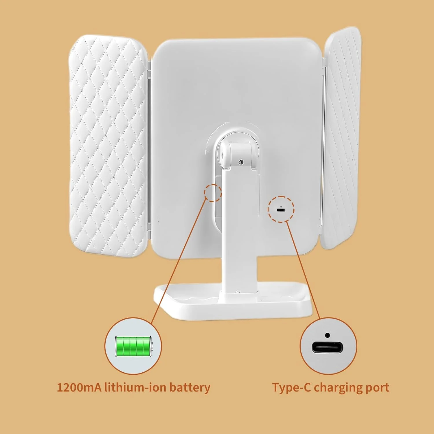 آینه آرایشی تاشو با نور، بزرگنمایی 3X/2X/1X، آینه آرایشی 52 LED، کنترل صفحه لمسی و چرخش 180 درجه قابل تنظیم آینه آرایشی رومیزی قابل حمل آینه آرایشی تاشو با نور، بزرگنمایی 3X/2X/1X، آینه آرایشی 52 LED، کنترل صفحه لمسی و چرخش 180 درجه قابل تنظیم آینه آرایشی رومیزی قابل حمل