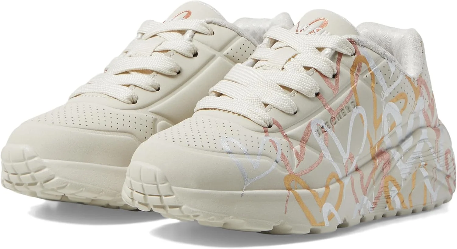 کفش ورزشی دخترانه اسکیچرز مدل Uno Lite-Metallic Love با طرح قلب گرافیتی متالیک جیمز گلدکراون