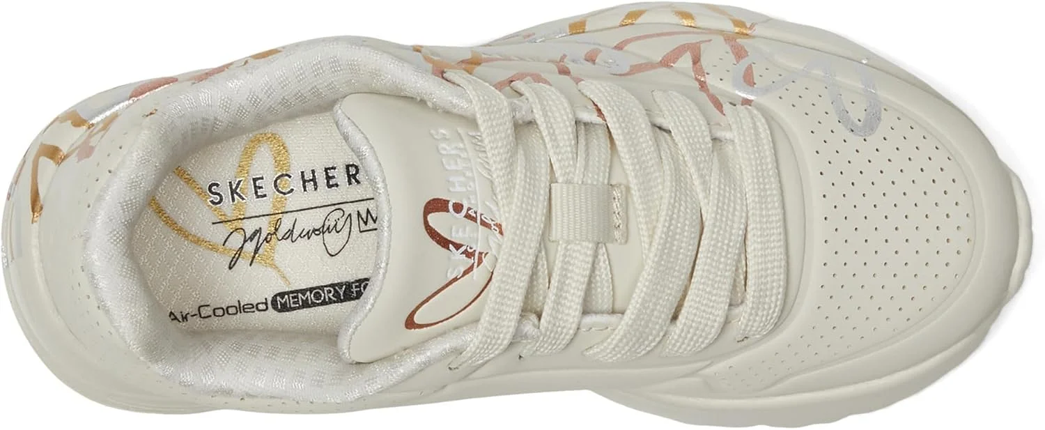 کفش ورزشی دخترانه اسکیچرز مدل Uno Lite-Metallic Love با طرح قلب گرافیتی متالیک جیمز گلدکراون