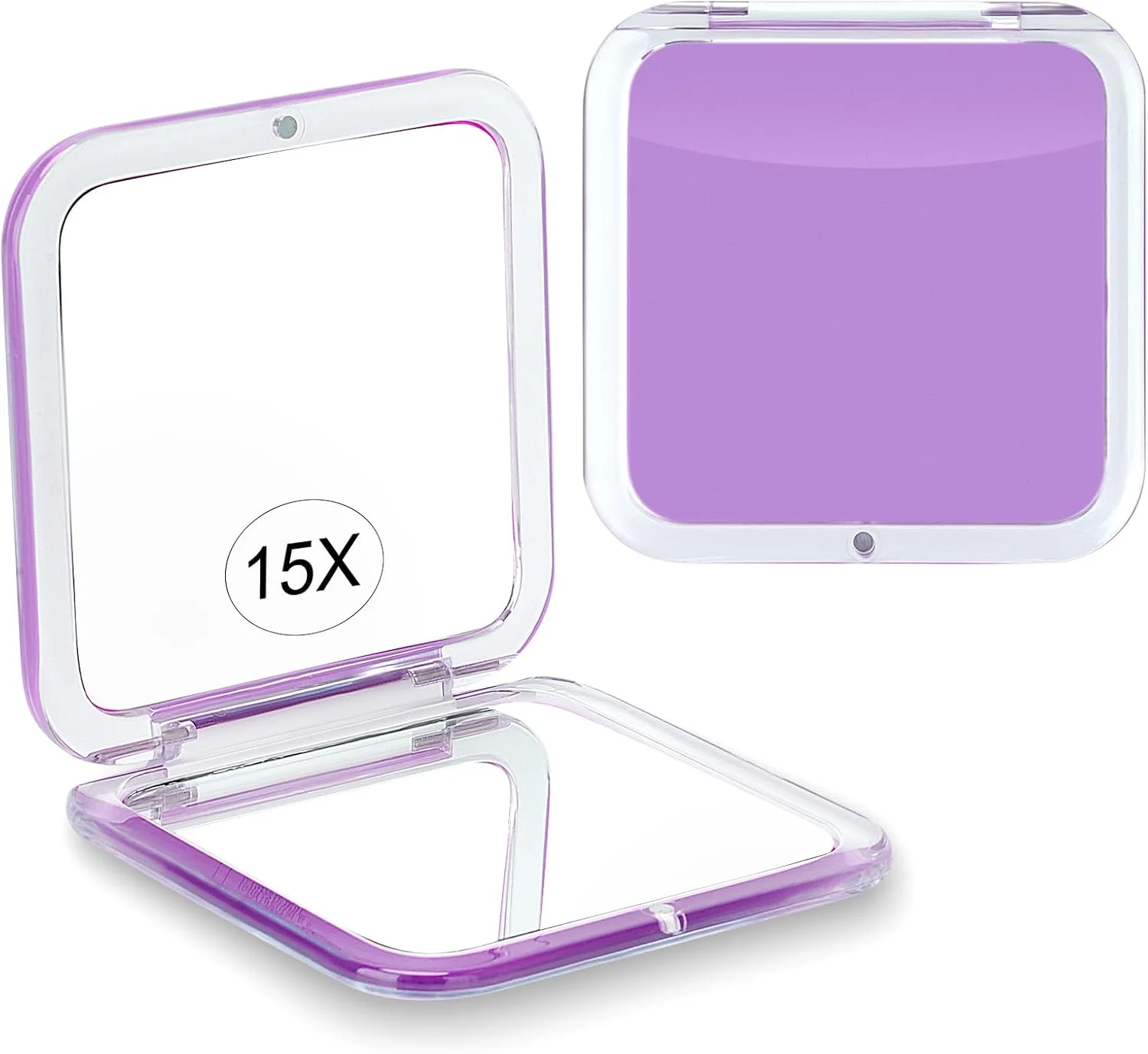 آینه آرایشی جیبی SANTOO با بزرگنمایی 15 برابر، آینه کوچک مسافرتی - دستی، تاشو و قابل حمل 2 طرفه با بزرگنمایی 15 برابر و 1 برابر برای کیف پول - مربع 8.4x8.4 سانتی متر (بنفش) آینه آرایشی جیبی SANTOO با بزرگنمایی 15 برابر، آینه کوچک مسافرتی - دستی، تاشو و قابل حمل 2 طرفه با بزرگنمایی 15 برابر و 1 برابر برای کیف پول - مربع 8.4x8.4 سانتی متر (بنفش)