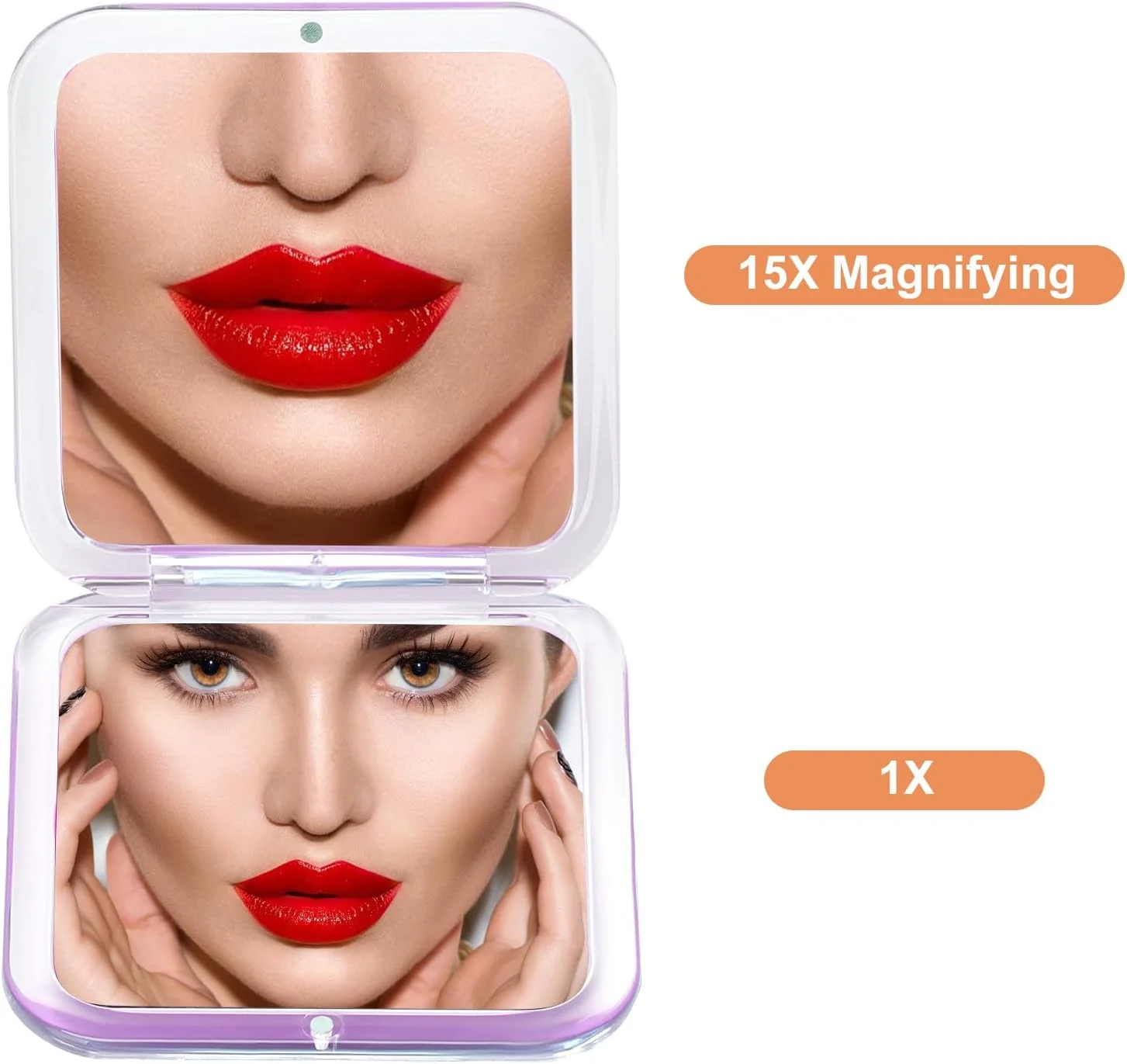 آینه آرایشی جیبی SANTOO با بزرگنمایی 15 برابر، آینه کوچک مسافرتی - دستی، تاشو و قابل حمل 2 طرفه با بزرگنمایی 15 برابر و 1 برابر برای کیف پول - مربع 8.4x8.4 سانتی متر (بنفش) آینه آرایشی جیبی SANTOO با بزرگنمایی 15 برابر، آینه کوچک مسافرتی - دستی، تاشو و قابل حمل 2 طرفه با بزرگنمایی 15 برابر و 1 برابر برای کیف پول - مربع 8.4x8.4 سانتی متر (بنفش)