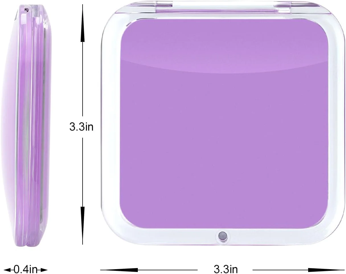 آینه آرایشی جیبی SANTOO با بزرگنمایی 15 برابر، آینه کوچک مسافرتی - دستی، تاشو و قابل حمل 2 طرفه با بزرگنمایی 15 برابر و 1 برابر برای کیف پول - مربع 8.4x8.4 سانتی متر (بنفش) آینه آرایشی جیبی SANTOO با بزرگنمایی 15 برابر، آینه کوچک مسافرتی - دستی، تاشو و قابل حمل 2 طرفه با بزرگنمایی 15 برابر و 1 برابر برای کیف پول - مربع 8.4x8.4 سانتی متر (بنفش)