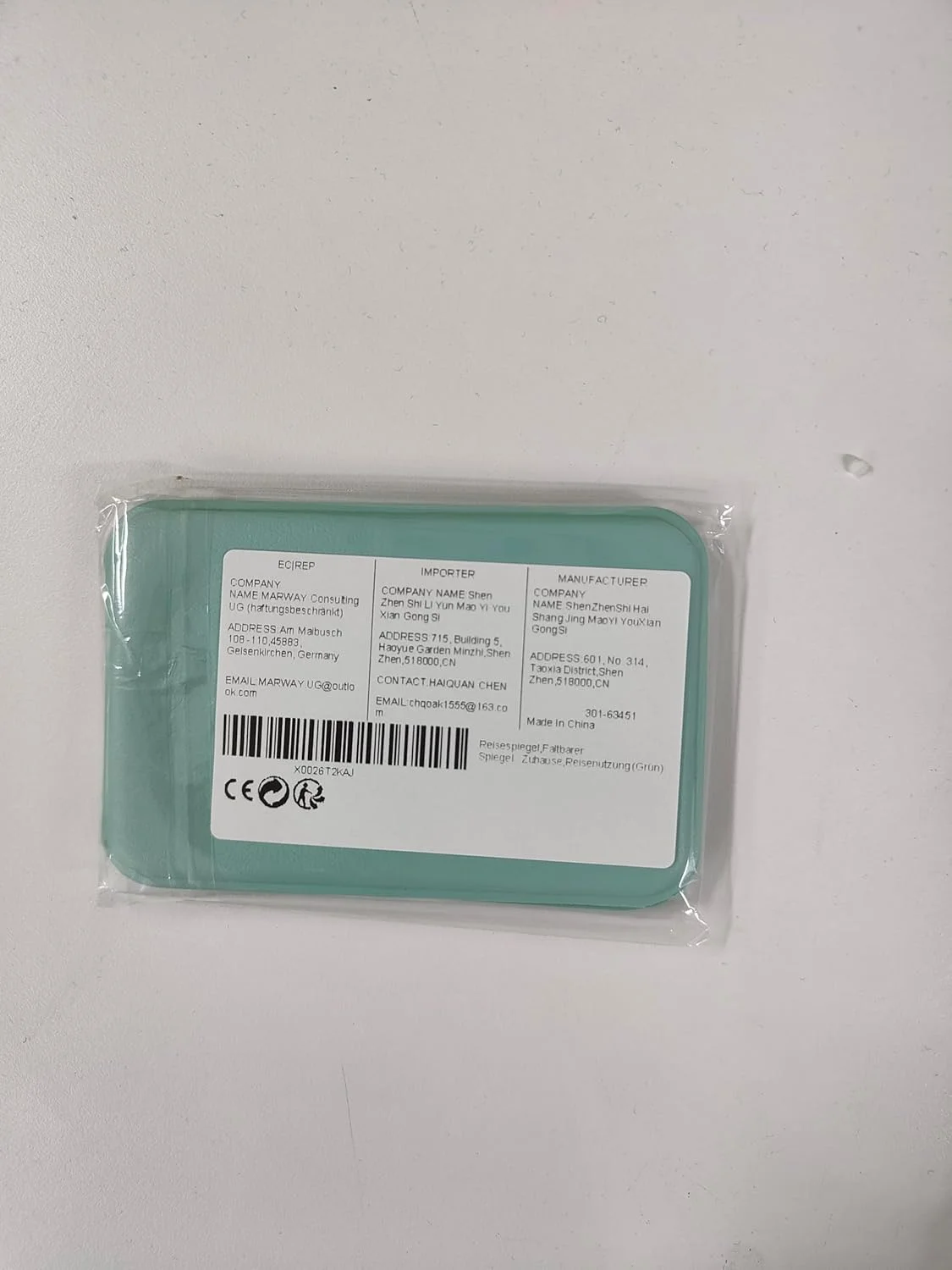 آینه مسافرتی، آینه تاشو با روکش کورتیکال، آینه جیبی، آینه آرایشی کودکان، کوچک، آینه فوق العاده HD قابل حمل، آینه فوق العاده نازک و بادوام، برای استفاده در خانه و مسافرت (سبز)