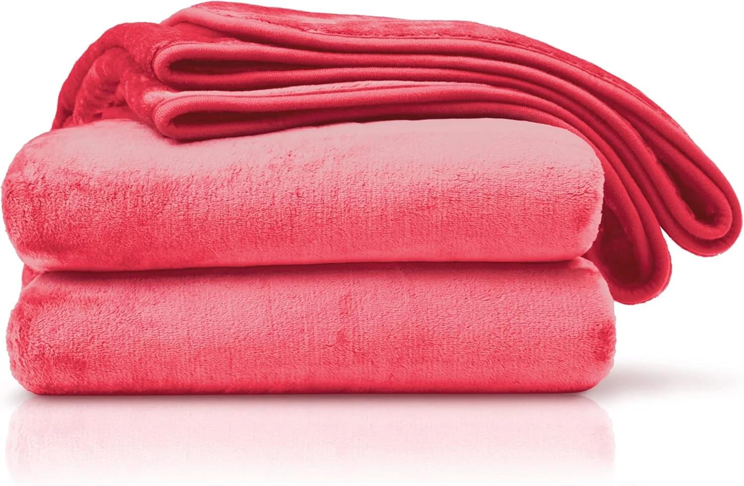 پتوی نرم و لطیف آمگا گوزه با حس کشمیر، قرمز، 220 × 240 سانتی متر، 40024-37-2040