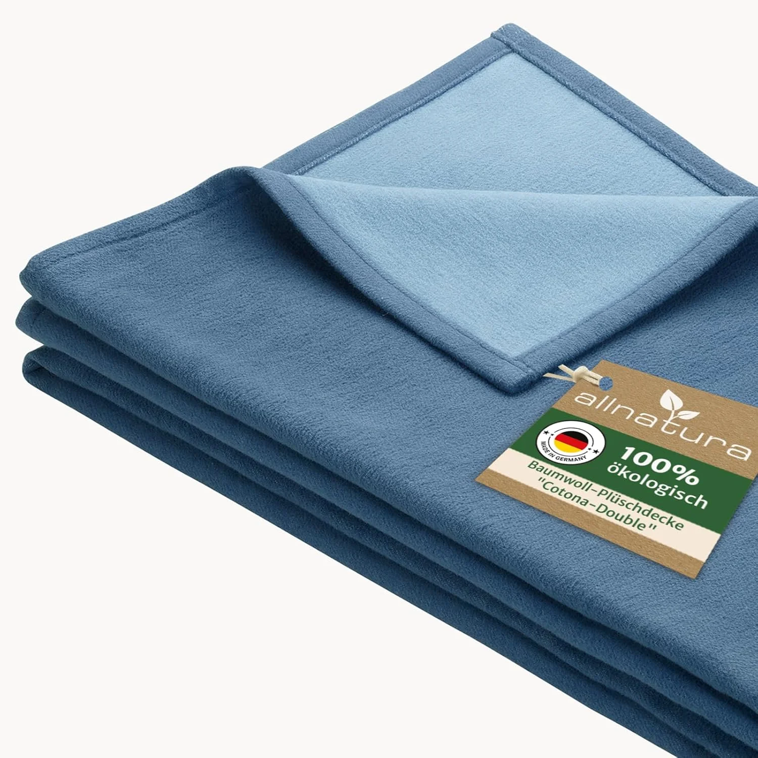 پتوی مخمل نخی دولایه "Cotona-Double" آل ناتورا، 140 x 200 سانتی متر، آبی، ساخت آلمان، پتوی بزرگ مبل دارای گواهینامه GOTS، 100% پنبه ارگانیک، پتوی قابل شستشو در ماشین لباسشویی، پتوی کاناپه پتوی مخمل نخی دولایه "Cotona-Double" آل ناتورا، 140 x 200 سانتی متر، آبی، ساخت آلمان، پتوی بزرگ مبل دارای گواهینامه GOTS، 100% پنبه ارگانیک، پتوی قابل شستشو در ماشین لباسشویی، پتوی کاناپه