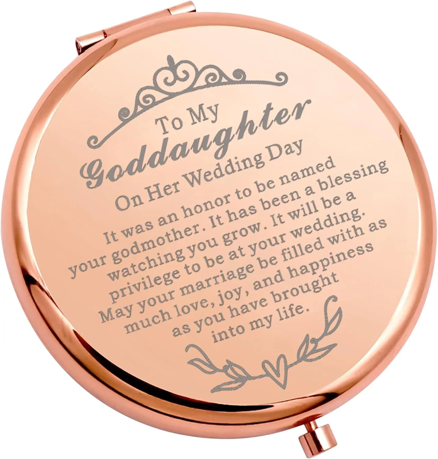 WSNANG آینه آرایشی جیبی هدیه روز عروسی برای دخترخوانده من، هدیه مادرخوانده به عروس (آینه دخترخوانده) WSNANG آینه آرایشی جیبی هدیه روز عروسی برای دخترخوانده من، هدیه مادرخوانده به عروس (آینه دخترخوانده)