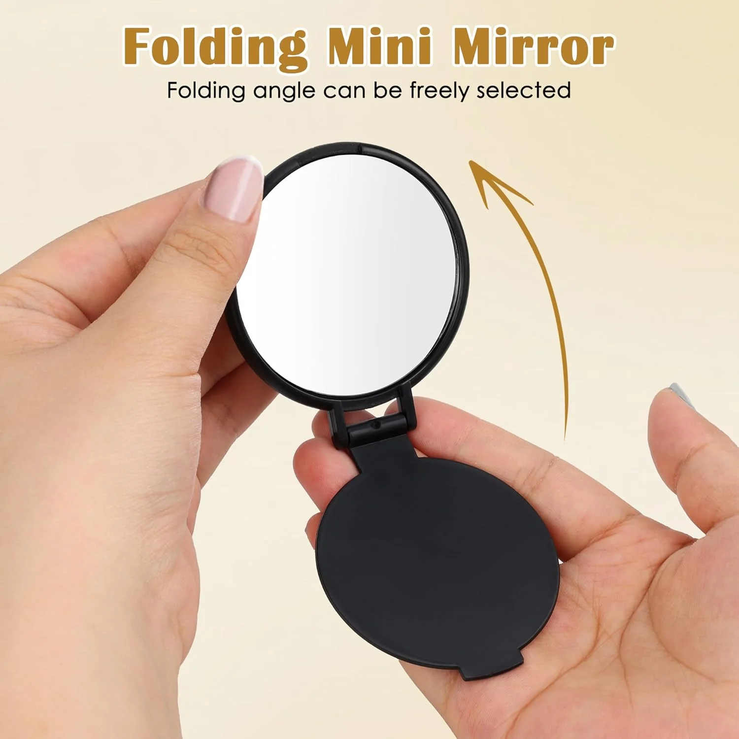 آینه جیبی تاشو مشکی Windspeed بسته 36 عددی، آینه کوچک 2.4 اینچی برای کیف پول، هدیه کوچک برای قدردانی از خانم ها