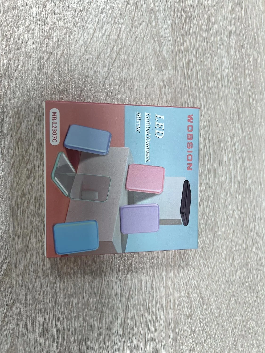 آینه آرایشی جیبی فشرده Wobsion با نور LED قابل شارژ، بزرگنمایی 1x/3x، آینه مسافرتی دو طرفه، آینه کوچک قابل حمل برای کیف دستی، هدیه برای دختران (مشکی)