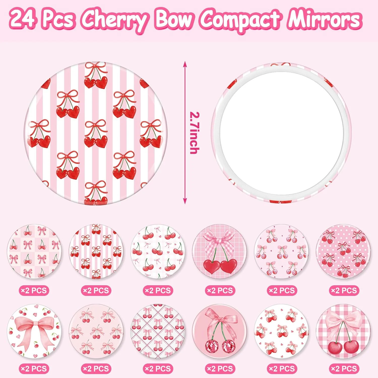 آینه های جیبی ویست 24 عددی با طرح پاپیون گیلاسی، صورتی، کوچک، گرد، قابل حمل، مناسب آرایش دخترانه و زنانه، مهمانی های تولد، عروسی، جشن و تزیینات آینه های جیبی ویست 24 عددی با طرح پاپیون گیلاسی، صورتی، کوچک، گرد، قابل حمل، مناسب آرایش دخترانه و زنانه، مهمانی های تولد، عروسی، جشن و تزیینات