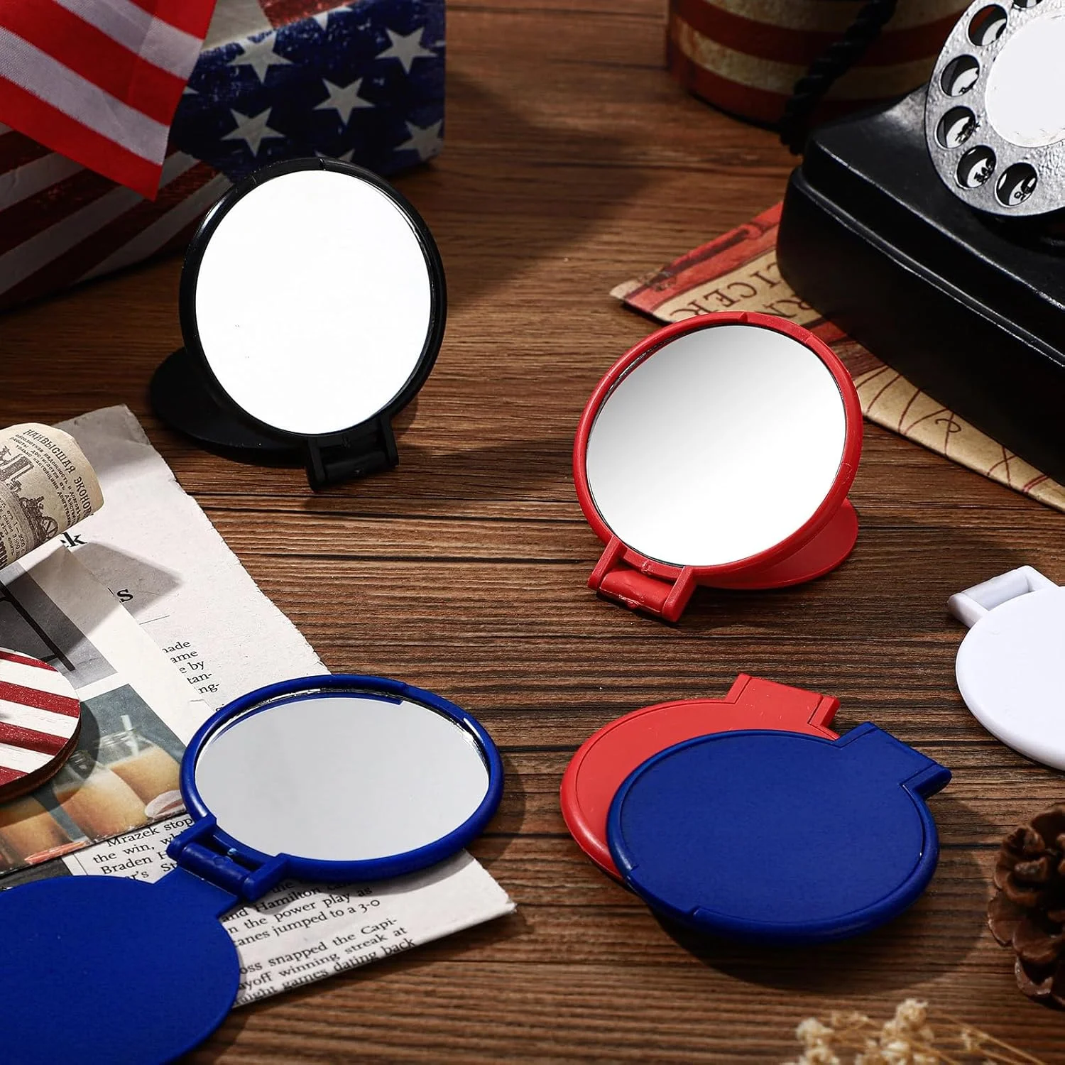 آینه جیبی فشرده ویسات بسته 48 عددی، هدیه برای زنان، صورتی، کیف پول، چند رنگ، آینه کوچک، هدیه برای همسر و معشوق (قرمز، آبی، سفید، مشکی) آینه جیبی فشرده ویسات بسته 48 عددی، هدیه برای زنان، صورتی، کیف پول، چند رنگ، آینه کوچک، هدیه برای همسر و معشوق (قرمز، آبی، سفید، مشکی)