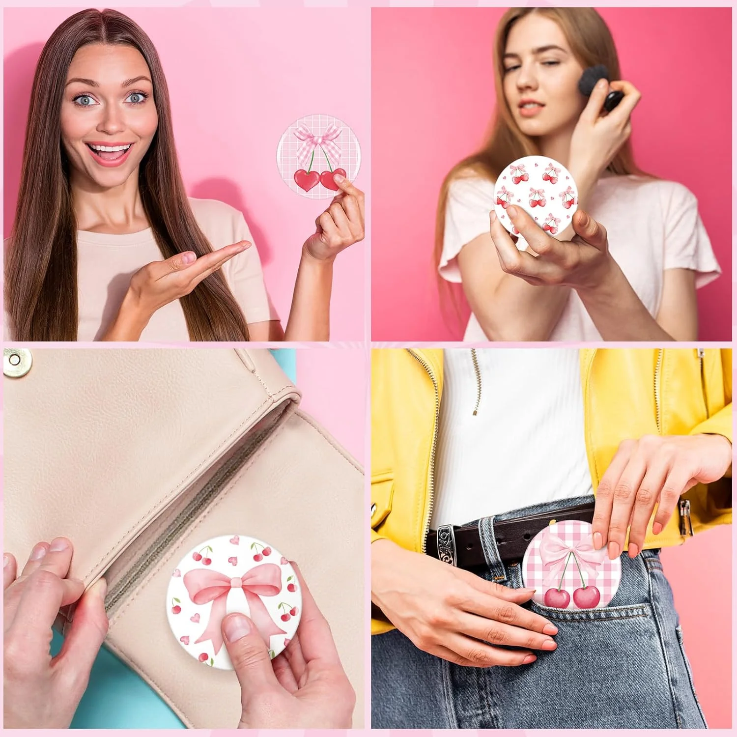 آینه های جیبی ویست 24 عددی با طرح پاپیون گیلاسی، صورتی، کوچک، گرد، قابل حمل، مناسب آرایش دخترانه و زنانه، مهمانی های تولد، عروسی، جشن و تزیینات آینه های جیبی ویست 24 عددی با طرح پاپیون گیلاسی، صورتی، کوچک، گرد، قابل حمل، مناسب آرایش دخترانه و زنانه، مهمانی های تولد، عروسی، جشن و تزیینات