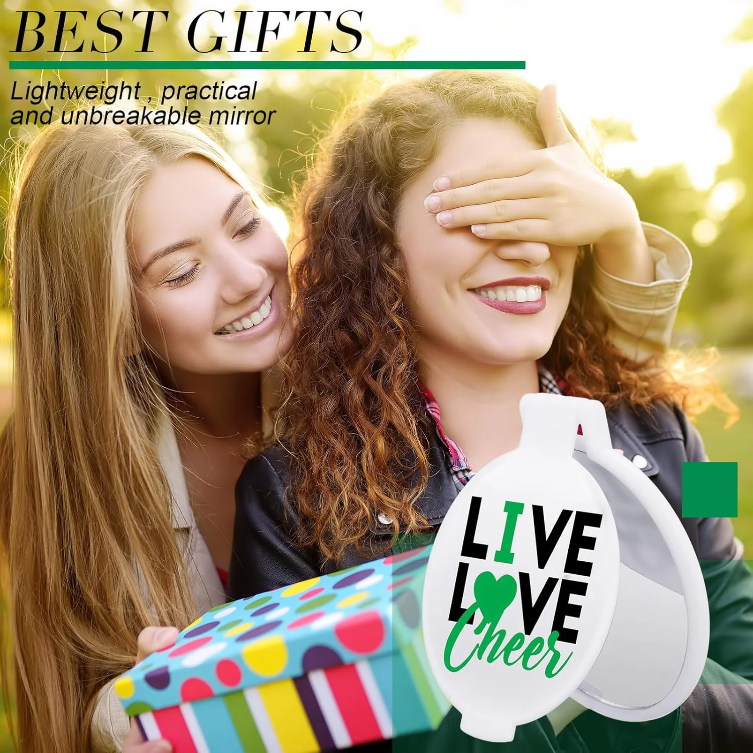 آینه آرایشی تاشو قابل حمل Wenqik، بسته 50 عددی، هدیه تشویق کننده، مناسب برای سفر، تیم دختران، زنان، جشن فارغ التحصیلی و دوستی (تشویق سبز) آینه آرایشی تاشو قابل حمل Wenqik، بسته 50 عددی، هدیه تشویق کننده، مناسب برای سفر، تیم دختران، زنان، جشن فارغ التحصیلی و دوستی (تشویق سبز)