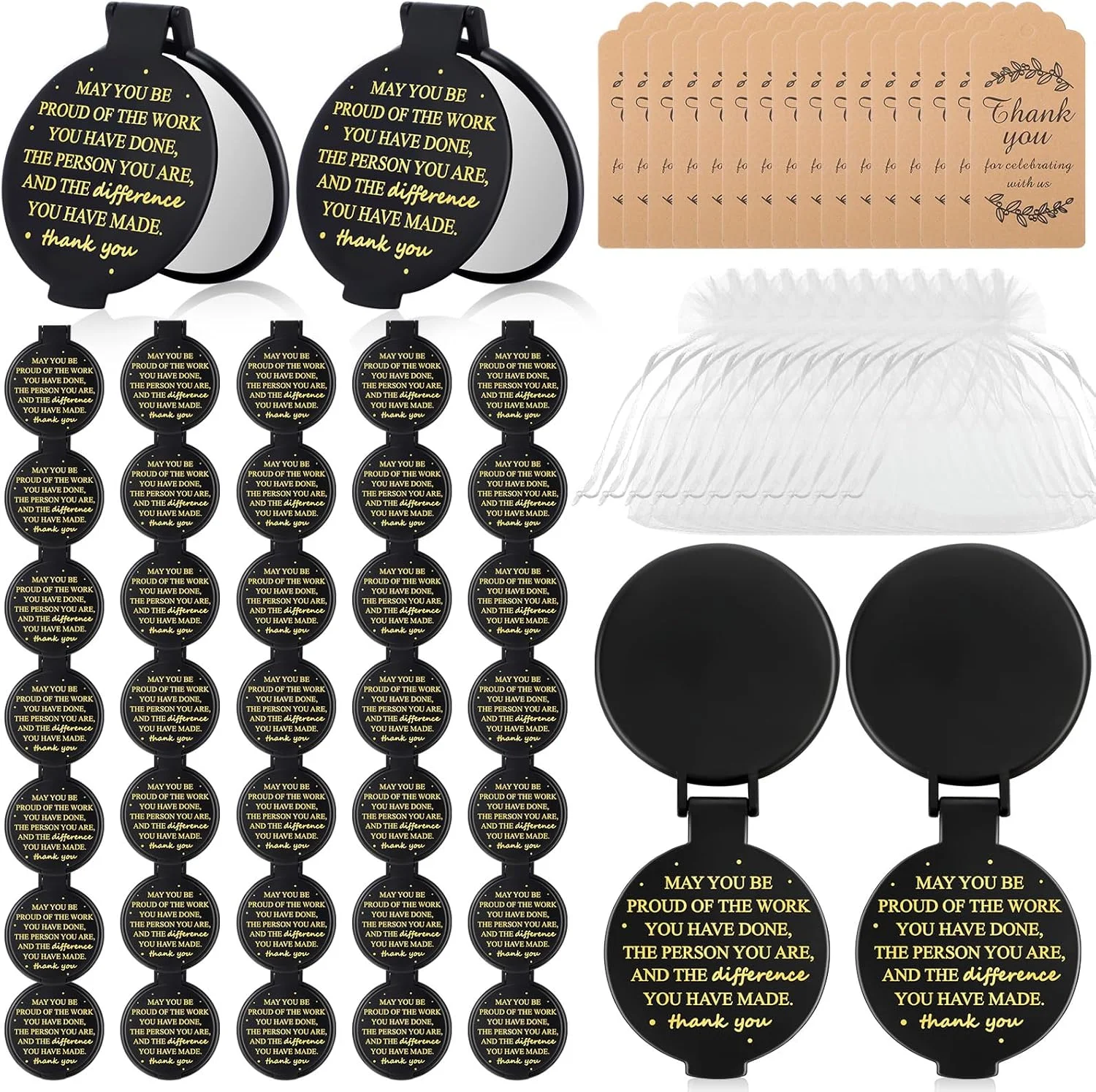 آینه جیبی فشرده Wenqik، بسته 150 عددی، هدیه تشکر از کارمندان، مناسبت کریسمس، آینه های گرد جیبی الهام بخش به همراه کارت و کیسه های توری ارگانزا برای هدیه عروسی، بانوان، معلم و همکار آینه جیبی فشرده Wenqik، بسته 150 عددی، هدیه تشکر از کارمندان، مناسبت کریسمس، آینه های گرد جیبی الهام بخش به همراه کارت و کیسه های توری ارگانزا برای هدیه عروسی، بانوان، معلم و همکار