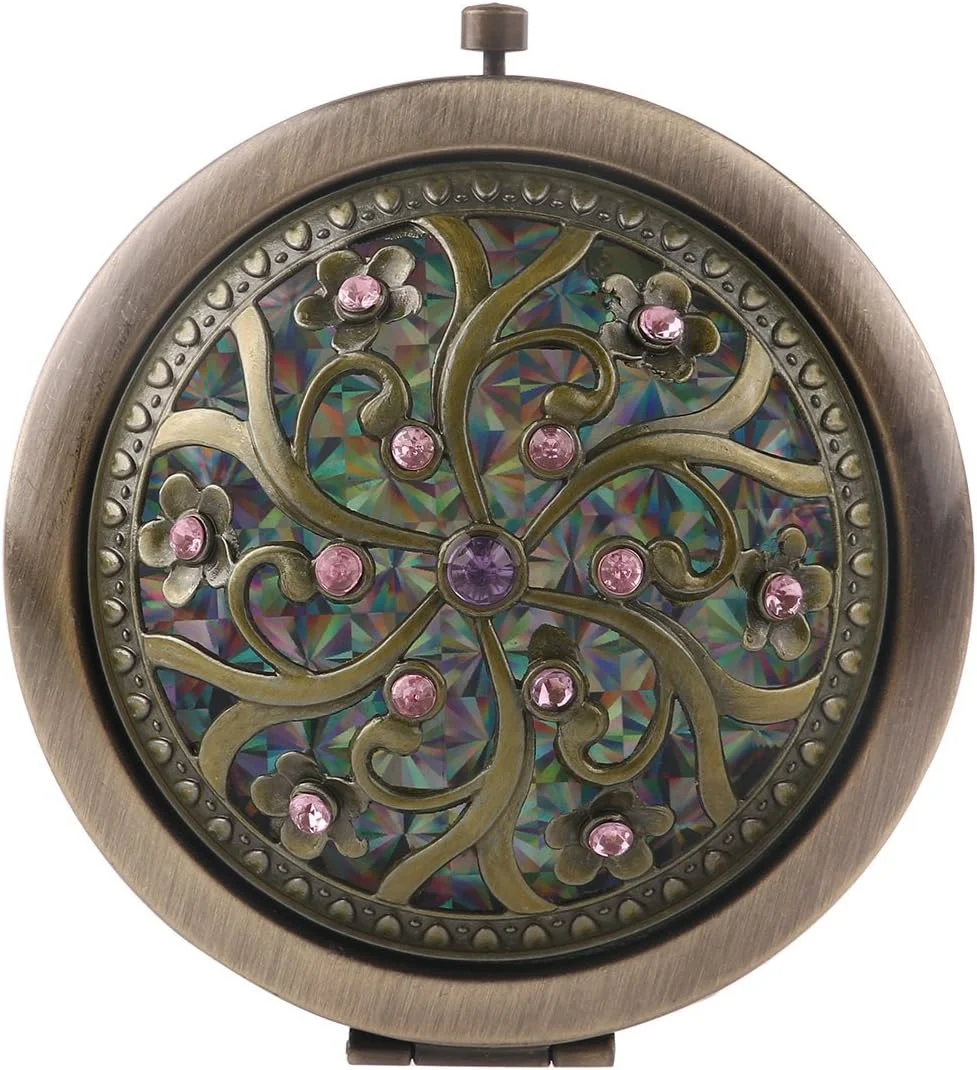 آینه آرایشی مسافرتی دو لایه we3، آینه آرایشی گرد و جمع و جور قابل حمل، آینه جیبی دستی دو طرفه بزرگنمایی (طرح تصادفی) (بسته 1 عددی) آینه آرایشی مسافرتی دو لایه we3، آینه آرایشی گرد و جمع و جور قابل حمل، آینه جیبی دستی دو طرفه بزرگنمایی (طرح تصادفی) (بسته 1 عددی)