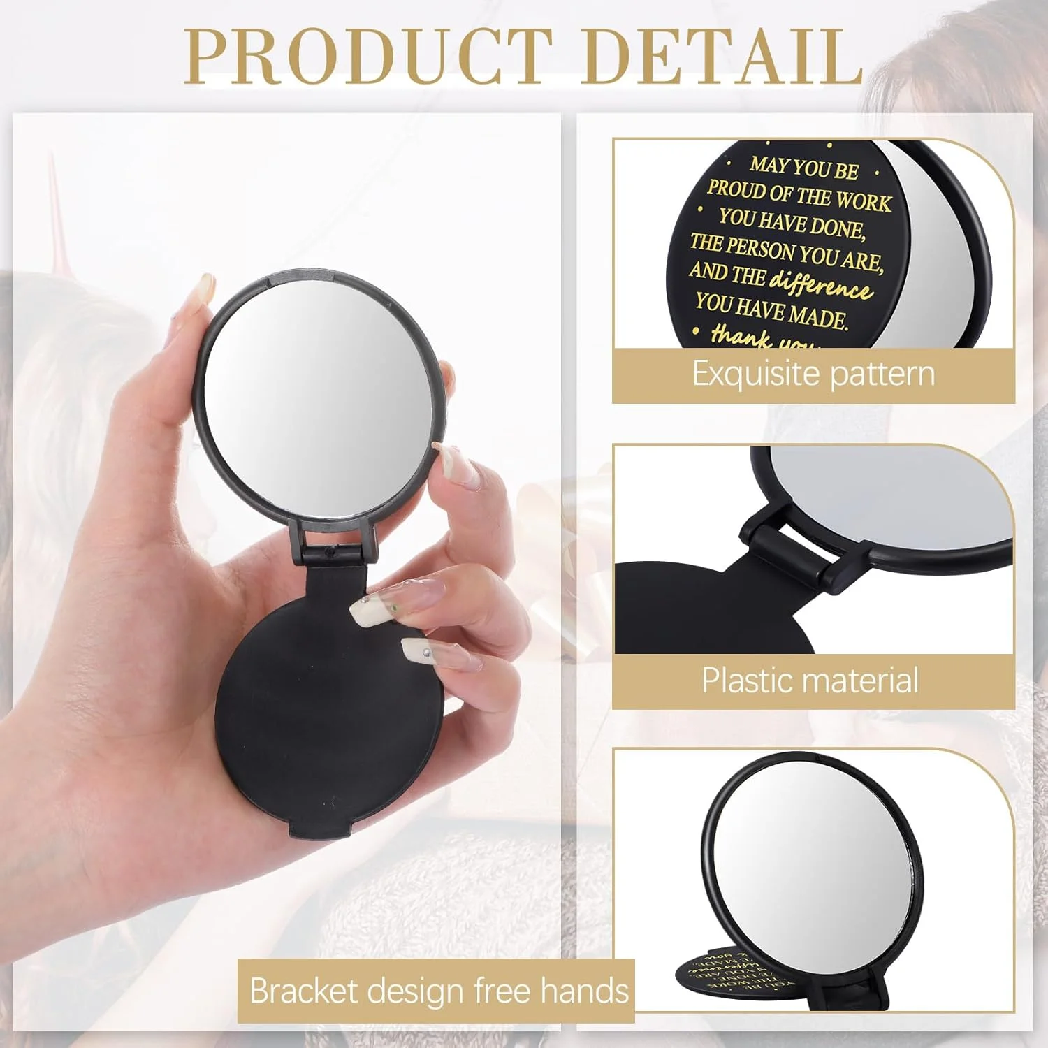 آینه جیبی فشرده Wenqik، بسته 150 عددی، هدیه تشکر از کارمندان، مناسبت کریسمس، آینه های گرد جیبی الهام بخش به همراه کارت و کیسه های توری ارگانزا برای هدیه عروسی، بانوان، معلم و همکار