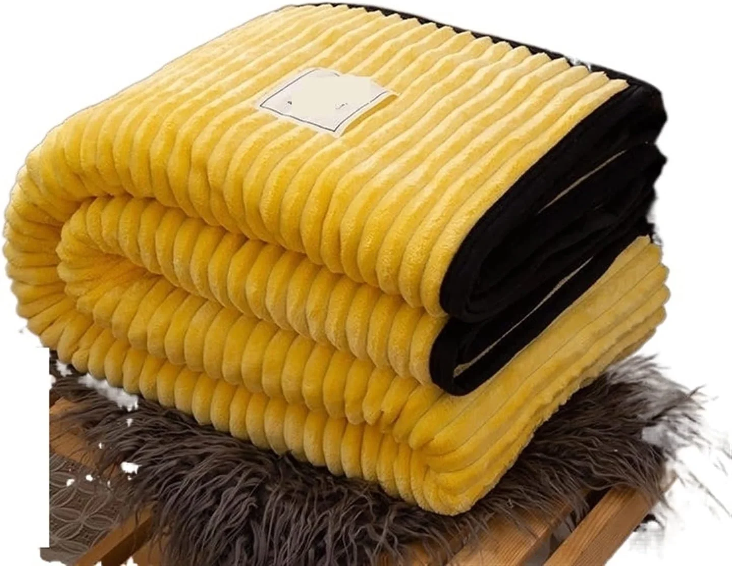 پتوهای YHUAEE فوق العاده نرم زمستانی برای تختخواب، طرح راه راه یکدست، روکش مبل، روتختی، پتوهای زرد گرم برای تزئین مبل