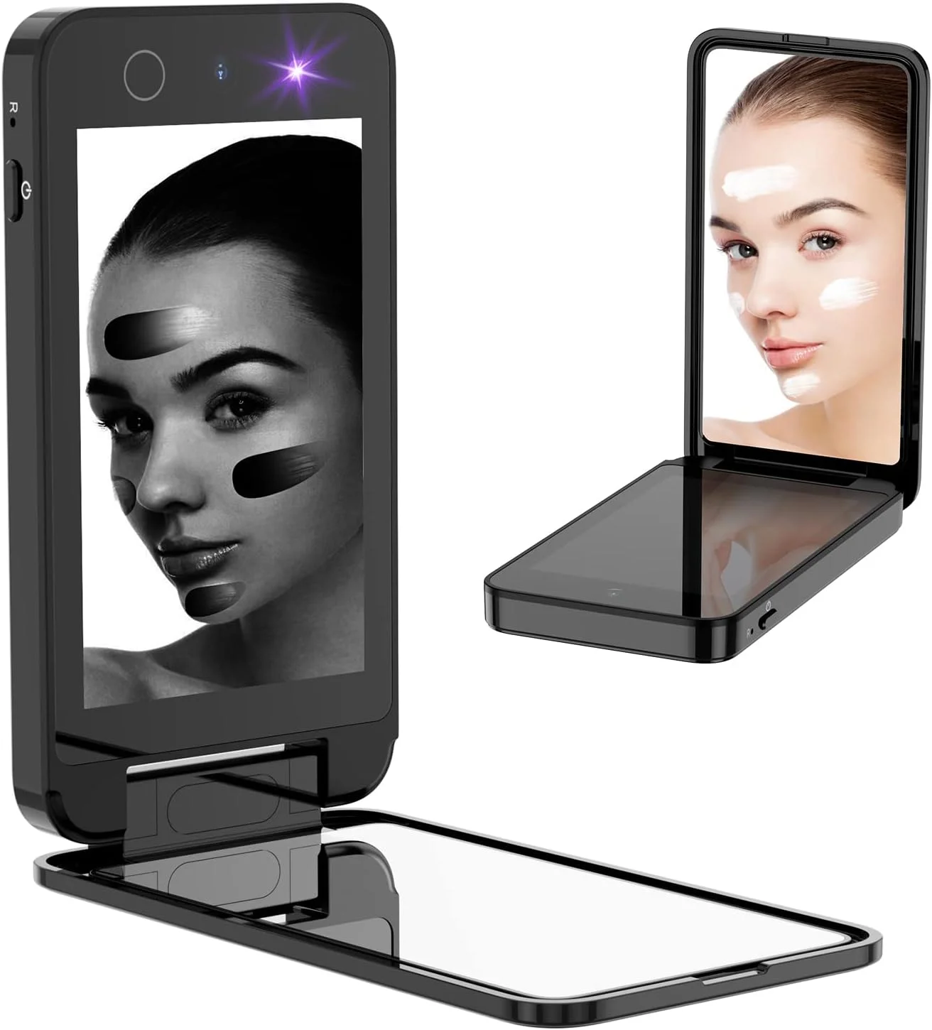 آینه UV فشرده Vanmirr با دوربین UV برای تست ضد آفتاب، آینه مسافرتی قابل شارژ 4 اینچی دو طرفه دستی برای محافظت از پوست آینه UV فشرده Vanmirr با دوربین UV برای تست ضد آفتاب، آینه مسافرتی قابل شارژ 4 اینچی دو طرفه دستی برای محافظت از پوست