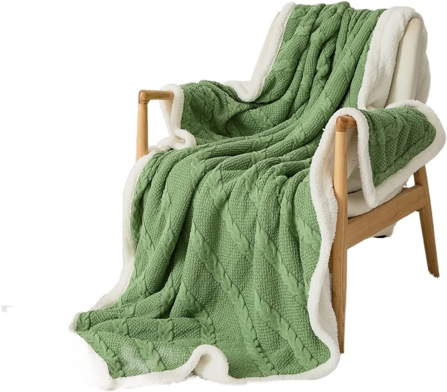 YHUAEE Blankets Elegant Bed Decorative Blanket Pure Cotton Cable Knit Winter Warm Blanket Furry Fur Soft Sofa Plaid Blanket