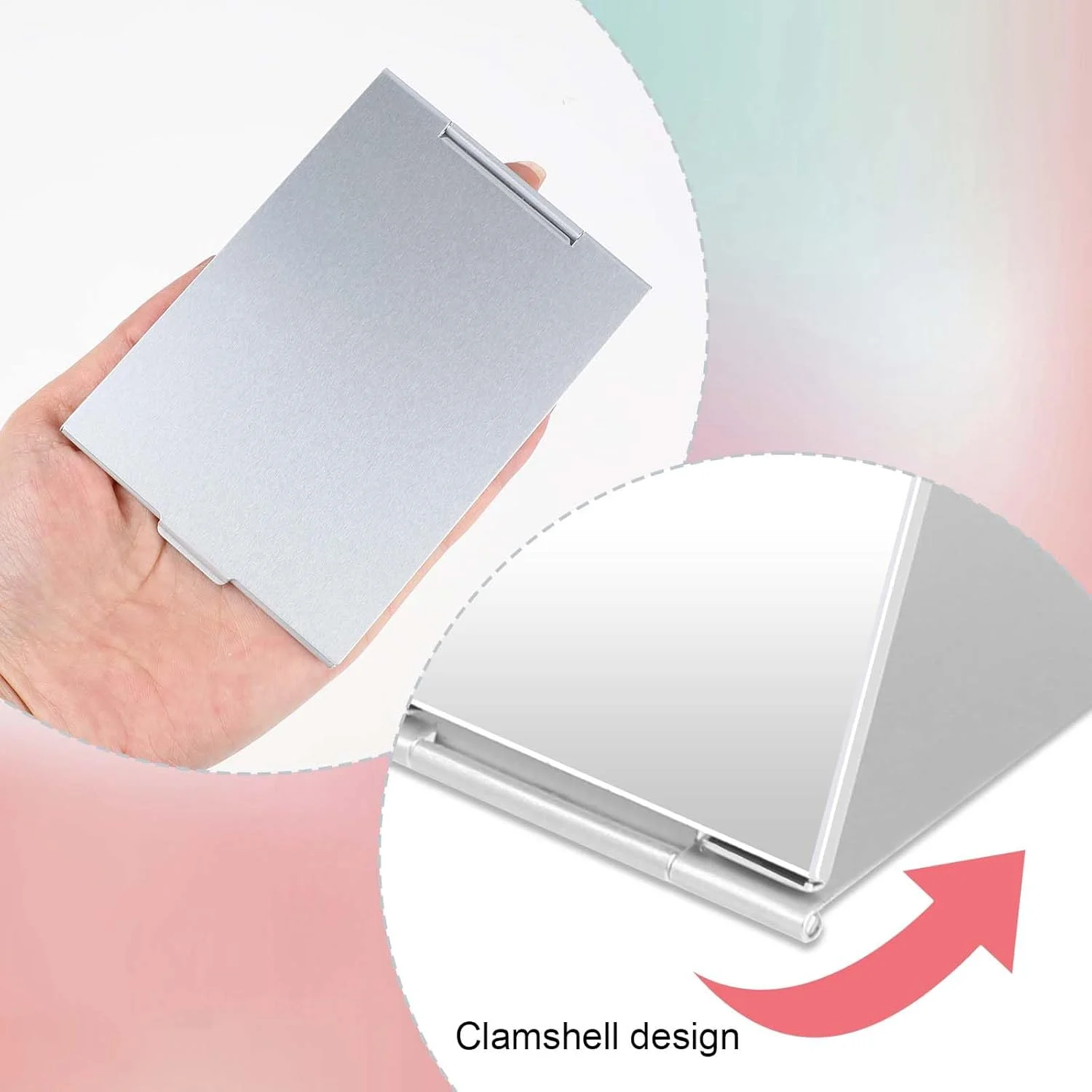 آینه آرایشی مسافرتی تاشو Trinkrittey، فوق العاده باریک، آینه جیبی مسافرتی، آینه آرایشی قابل حمل، پوسته آلومینیومی، آینه های آرایشی جمع و جور برای پالت آرایش، 2 عدد آینه آرایشی مسافرتی تاشو Trinkrittey، فوق العاده باریک، آینه جیبی مسافرتی، آینه آرایشی قابل حمل، پوسته آلومینیومی، آینه های آرایشی جمع و جور برای پالت آرایش، 2 عدد