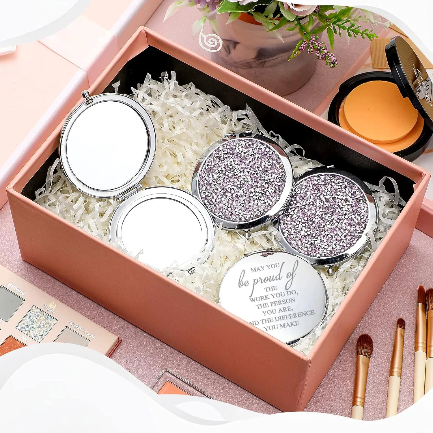 آینه جیبی فشرده انگیزشی برای قدردانی از کارمندان، هدیه گروهی برای زنان، هدیه تشکر، آینه بزرگنمایی مسافرتی فله ای برای زنان، منشی، همکار، پرستار (بنفش روشن) - 10 عدد آینه جیبی فشرده انگیزشی برای قدردانی از کارمندان، هدیه گروهی برای زنان، هدیه تشکر، آینه بزرگنمایی مسافرتی فله ای برای زنان، منشی، همکار، پرستار (بنفش روشن) - 10 عدد