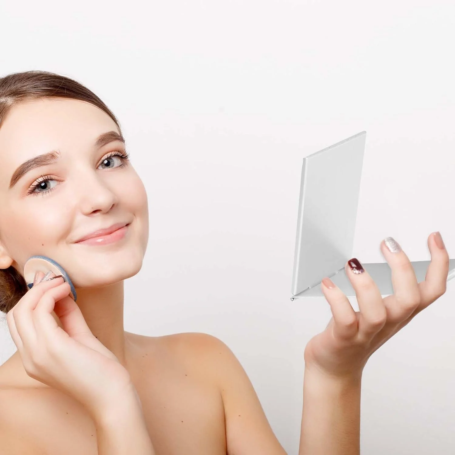 آینه آرایشی مسافرتی تاشو Trinkrittey، فوق العاده باریک، آینه جیبی مسافرتی، آینه آرایشی قابل حمل، پوسته آلومینیومی، آینه های آرایشی جمع و جور برای پالت آرایش، 2 عدد آینه آرایشی مسافرتی تاشو Trinkrittey، فوق العاده باریک، آینه جیبی مسافرتی، آینه آرایشی قابل حمل، پوسته آلومینیومی، آینه های آرایشی جمع و جور برای پالت آرایش، 2 عدد