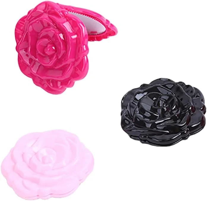 UUYYEO آینه های کوچک جمع و جور 4 عددی، آینه آرایشی گرد برای کیف پول، آینه جیبی تاشو کوچک، آینه مسافرتی قابل حمل، آینه دو طرفه برای زنان و دختران