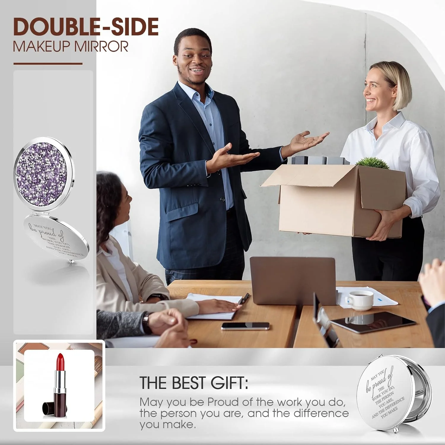 آینه جیبی فشرده انگیزشی برای قدردانی از کارمندان، هدیه گروهی برای زنان، هدیه تشکر، آینه بزرگنمایی مسافرتی فله ای برای زنان، منشی، همکار، پرستار (بنفش روشن) - 10 عدد آینه جیبی فشرده انگیزشی برای قدردانی از کارمندان، هدیه گروهی برای زنان، هدیه تشکر، آینه بزرگنمایی مسافرتی فله ای برای زنان، منشی، همکار، پرستار (بنفش روشن) - 10 عدد