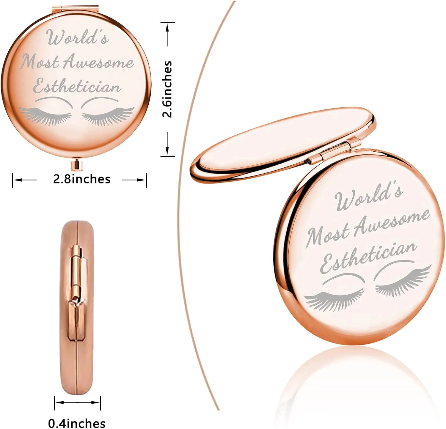 آینه آرایشی جمع و جور UJIMS، هدیه برای متخصصان زیبایی، دختر مژه، هنرمند، آینه جیبی فارغ التحصیلی آرایش (آینه آرایشی متخصص زیبایی)