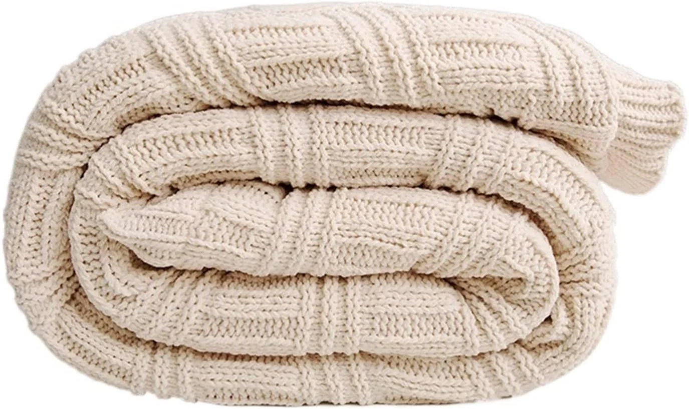 YHUAEE Blankets Fluffy Warm Autumn Blanket Elegant Cozy Knitted Bed Double Quilt Blanket Decorative Sofa Plaid Blankets