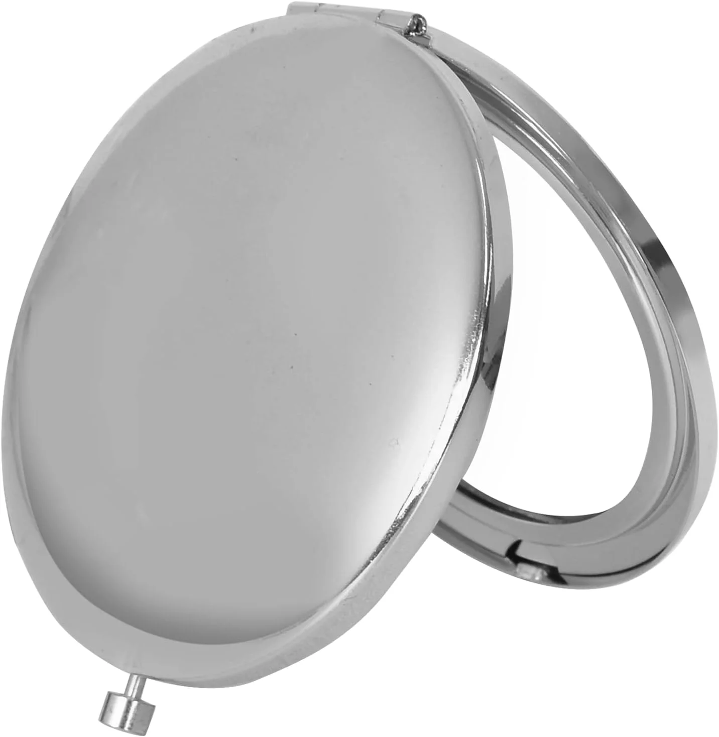 آینه ذره بینی فشرده Tolenre، آینه تاشو دو طرفه قابل حمل، آینه جیبی کوچک، آینه مسافرتی گرد مینی، آینه آرایشی جیبی، برای زنان (نقره ای)