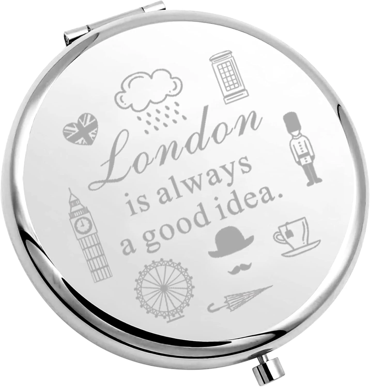 آینه جیبی تاشو TIIMG London Travelers Gifts با طرح "لندن همیشه ایده خوبی است"، هدیه ای برای دوستداران لندن (London is Always) آینه جیبی تاشو TIIMG London Travelers Gifts با طرح "لندن همیشه ایده خوبی است"، هدیه ای برای دوستداران لندن (London is Always)