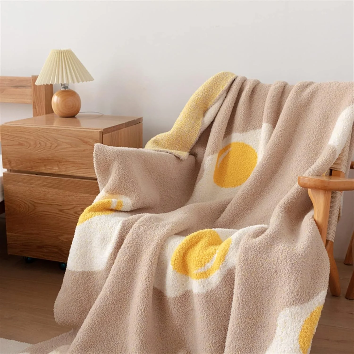 پتو یوهوایی، پتوی راحتی، روتختی بافتنی، نرم و لطیف، مناسب خانه گرم و شیرین، تخم مرغی داغ، روکش مبل و دکوراسیون اتاق (130x170 سانتی متر)