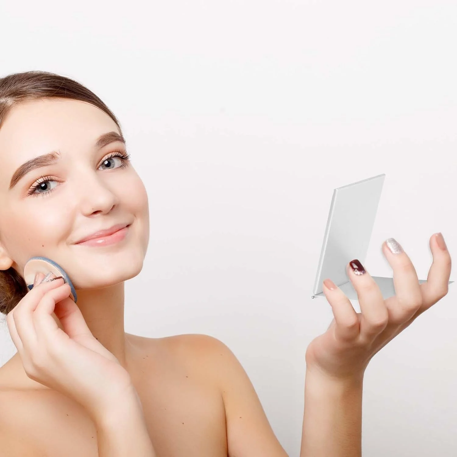 آینه های تاشو کوچک قابل حمل Trinkrittey، آینه آرایشی کوچک تاشو برای کیف پول، آینه مسافرتی با پوسته آلومینیومی، آینه های آرایشی فشرده برای پالت آرایش (8.22 X 2 اینچ) آینه های تاشو کوچک قابل حمل Trinkrittey، آینه آرایشی کوچک تاشو برای کیف پول، آینه مسافرتی با پوسته آلومینیومی، آینه های آرایشی فشرده برای پالت آرایش (8.22 X 2 اینچ)