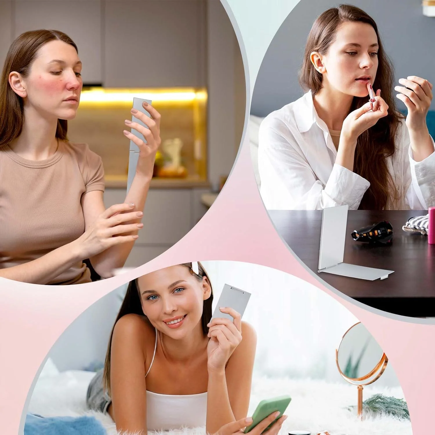 آینه های تاشو کوچک قابل حمل Trinkrittey، آینه آرایشی کوچک تاشو برای کیف پول، آینه مسافرتی با پوسته آلومینیومی، آینه های آرایشی فشرده برای پالت آرایش (8.22 X 2 اینچ) آینه های تاشو کوچک قابل حمل Trinkrittey، آینه آرایشی کوچک تاشو برای کیف پول، آینه مسافرتی با پوسته آلومینیومی، آینه های آرایشی فشرده برای پالت آرایش (8.22 X 2 اینچ)