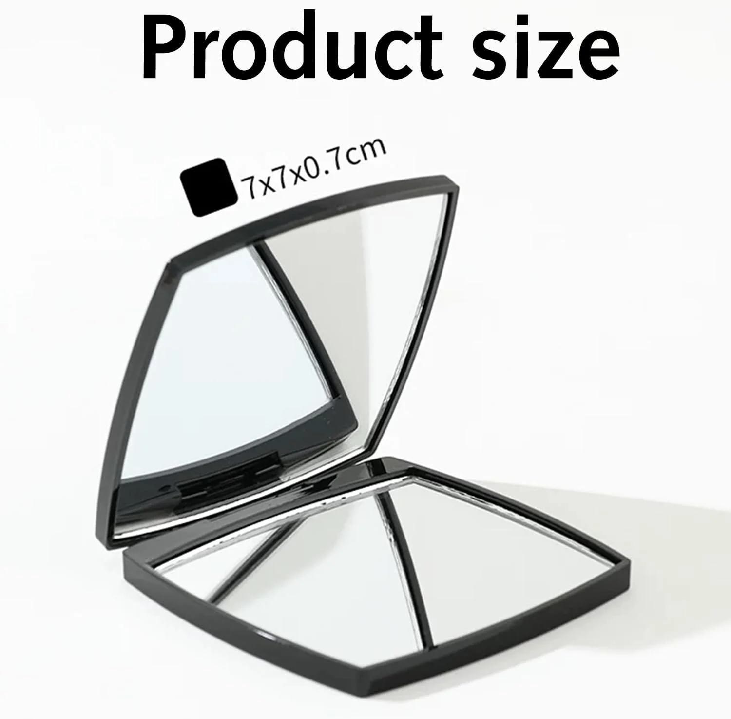 آینه آرایشی مسافرتی، آینه جیبی کوچک تاشو با استایل ساده برای کیف پول، کیف دستی و جیب، آینه دو طرفه قابل حمل بدون (مشکی) آینه آرایشی مسافرتی، آینه جیبی کوچک تاشو با استایل ساده برای کیف پول، کیف دستی و جیب، آینه دو طرفه قابل حمل بدون (مشکی)