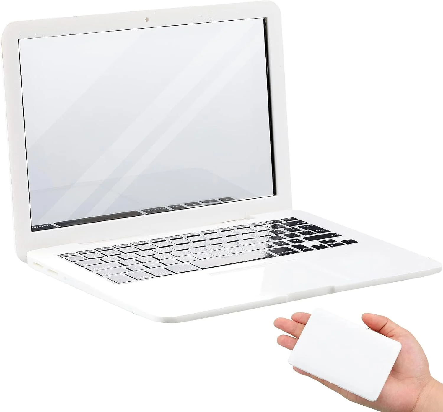 آینه جیبی لپ تاپ کوچک تزویق، لپ تاپ گربه ای 9.4x6.3 سانتی متر، اسباب بازی کامپیوتر کوچک تاشو گربه ای، آینه فشرده کامپیوتر جعلی کوچک