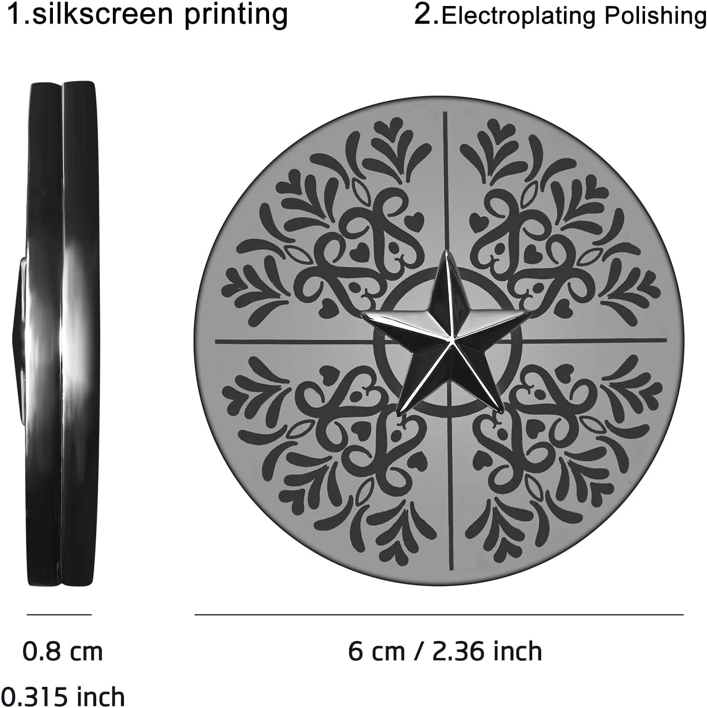 آینه جیبی تاشو آهنربایی Tdaoreal، آینه آرایشی دو طرفه با بزرگنمایی 1X/2X، جنس آلیاژ روی، مناسب کیف پول و مسافرت، برای آقایان و بانوان (مشکی)