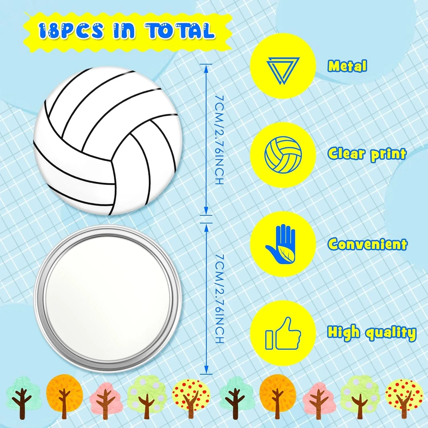 آینه جیبی فشرده والیبال Taiyin، بسته 18 عددی، هدیه والیبالی برای تیم، آینه آرایشی گرد، آینه کوچک 7 سانتی متری قابل حمل، مناسب کیف دستی، لوازم مهمانی، اکسسوری زنانه آینه جیبی فشرده والیبال Taiyin، بسته 18 عددی، هدیه والیبالی برای تیم، آینه آرایشی گرد، آینه کوچک 7 سانتی متری قابل حمل، مناسب کیف دستی، لوازم مهمانی، اکسسوری زنانه