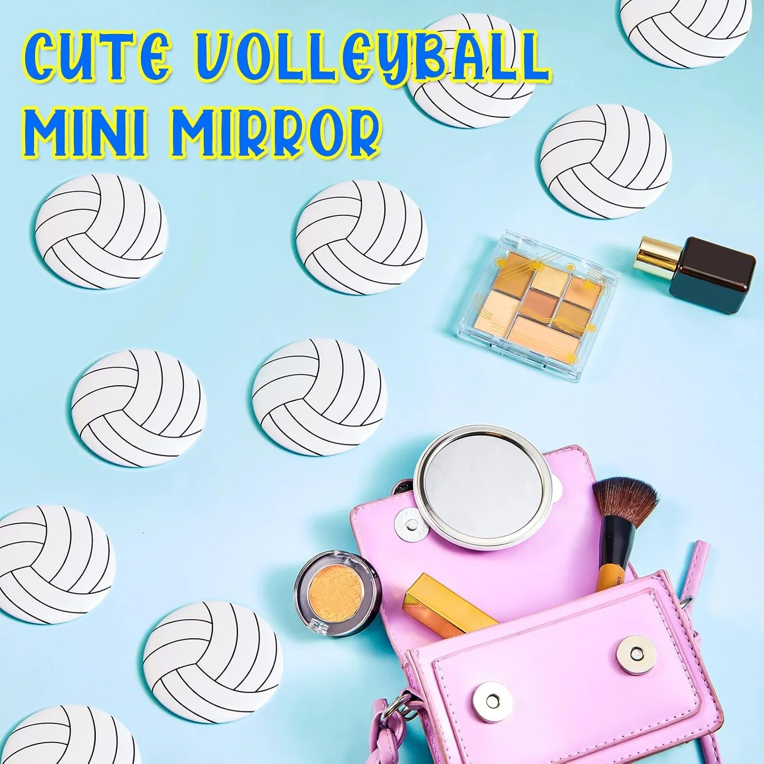 آینه جیبی فشرده والیبال Taiyin، بسته 18 عددی، هدیه والیبالی برای تیم، آینه آرایشی گرد، آینه کوچک 7 سانتی متری قابل حمل، مناسب کیف دستی، لوازم مهمانی، اکسسوری زنانه آینه جیبی فشرده والیبال Taiyin، بسته 18 عددی، هدیه والیبالی برای تیم، آینه آرایشی گرد، آینه کوچک 7 سانتی متری قابل حمل، مناسب کیف دستی، لوازم مهمانی، اکسسوری زنانه