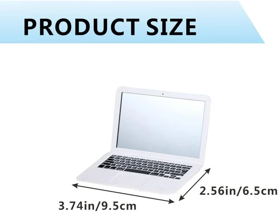 آینه جیبی SHIQIZHIJIA طرح لپ تاپ، آینه آرایشی کوچک تاشو مناسب استفاده در سفر برای زنان و دختران