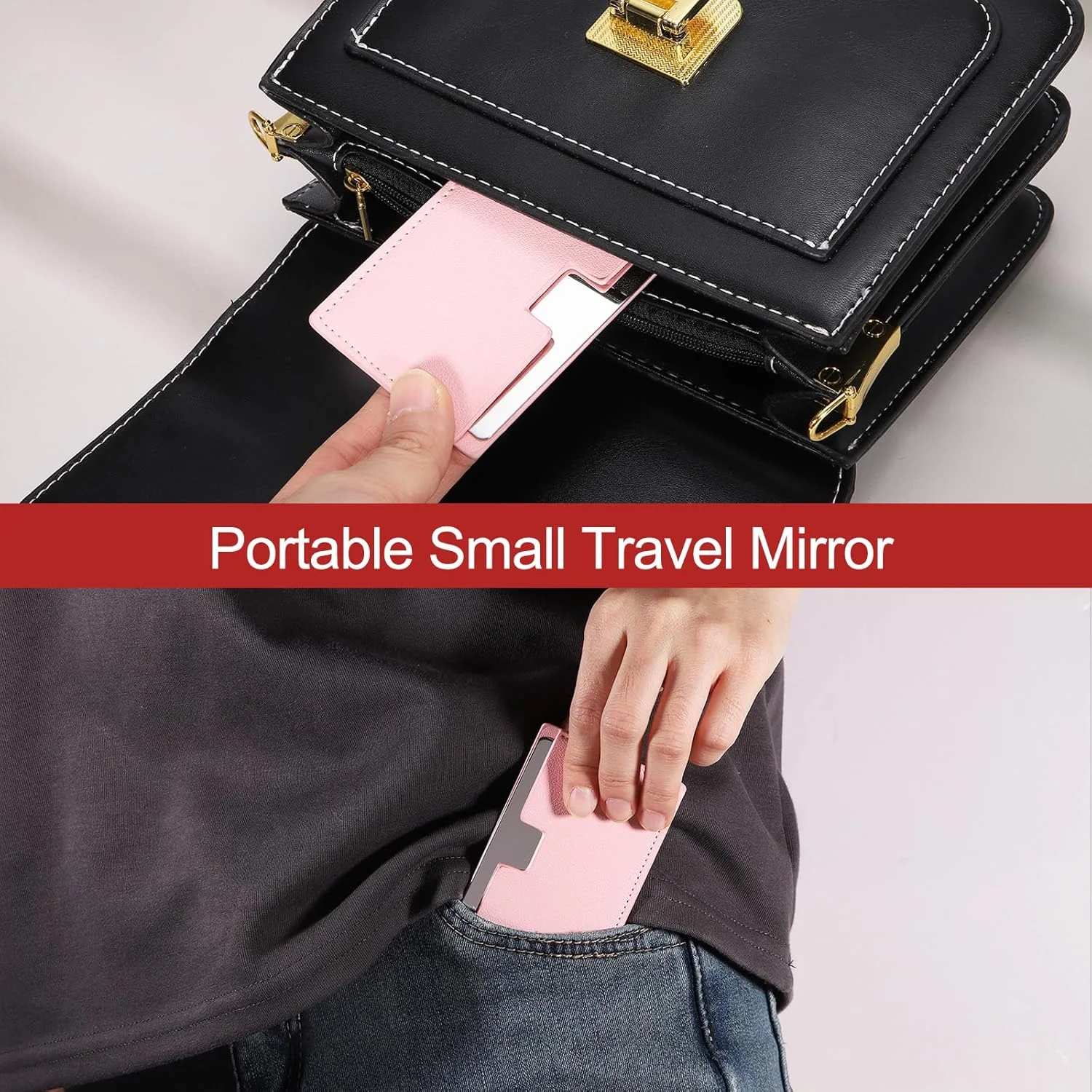 آینه جیبی کوچک مناسب کیف پول، آینه آرایشی استیل ضد زنگ با جلد چرمی، آینه دستی مسافرتی برای زنان، دختران، کیف پول، هدیه (شرابی، 6.35x9.65 سانتی متر) آینه جیبی کوچک مناسب کیف پول، آینه آرایشی استیل ضد زنگ با جلد چرمی، آینه دستی مسافرتی برای زنان، دختران، کیف پول، هدیه (شرابی، 6.35x9.65 سانتی متر)