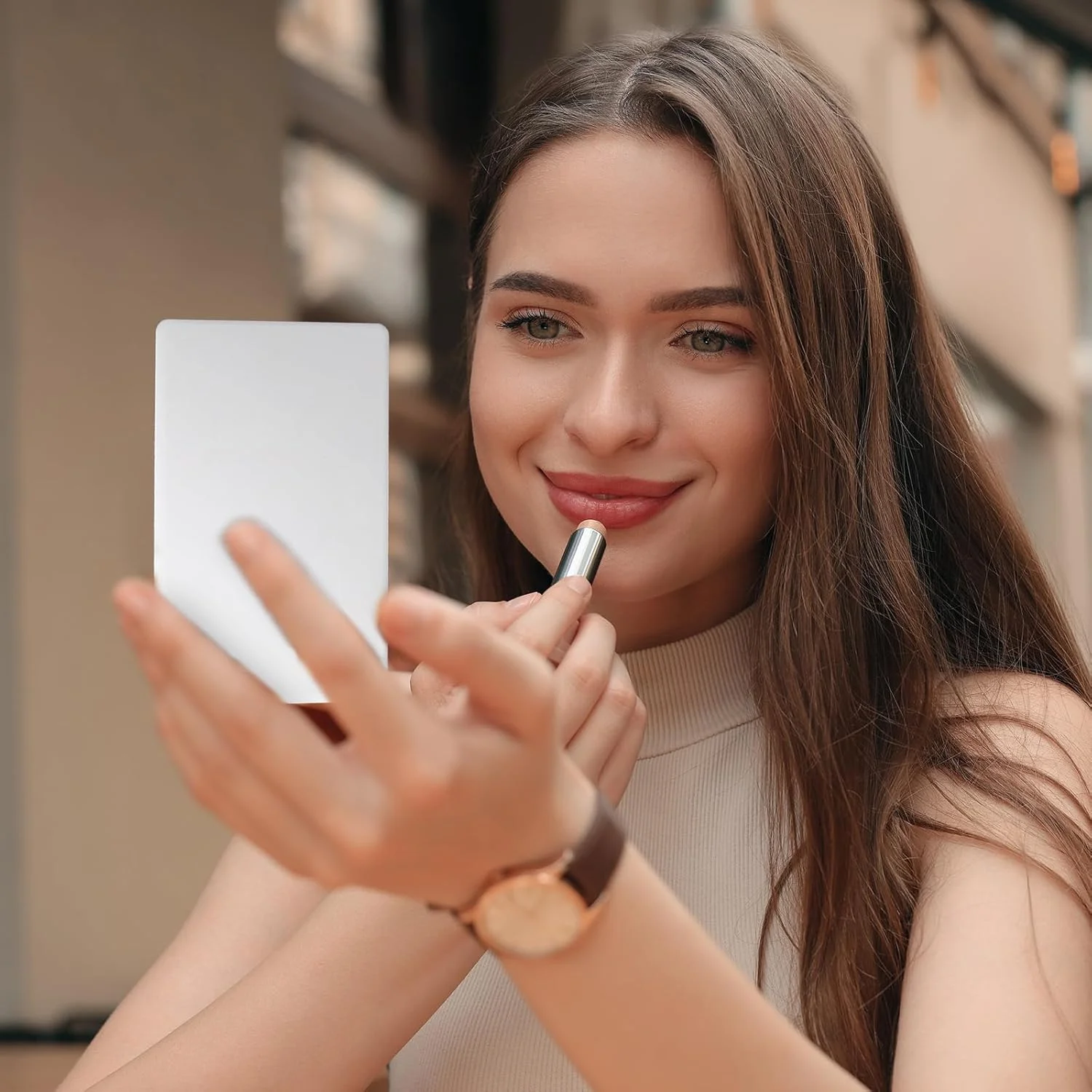 آینه جیبی کوچک مناسب کیف پول، آینه آرایشی استیل ضد زنگ با جلد چرمی، آینه دستی مسافرتی برای زنان، دختران، کیف پول، هدیه (شرابی، 6.35x9.65 سانتی متر) آینه جیبی کوچک مناسب کیف پول، آینه آرایشی استیل ضد زنگ با جلد چرمی، آینه دستی مسافرتی برای زنان، دختران، کیف پول، هدیه (شرابی، 6.35x9.65 سانتی متر)