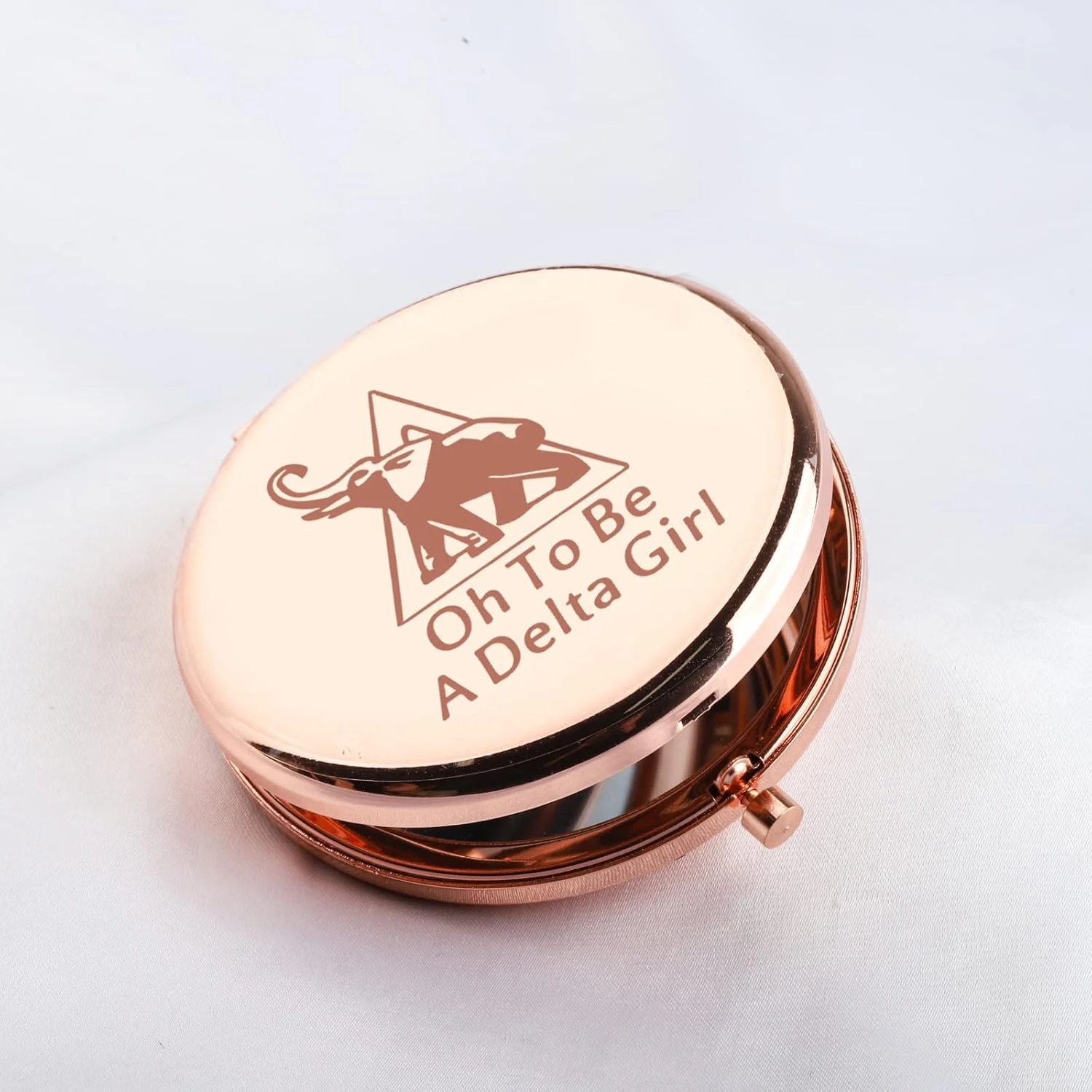 آینه جیبی SEIRAA Delta Elephant، آینه آرایشی خواهرانه انجمن یونانی، هدیه ای برای دختران انجمن (آینه آرایشی خواهرانه انجمن)
